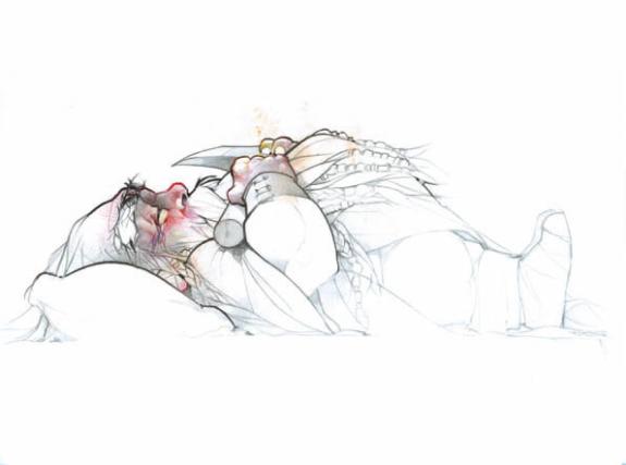 Sépulture - Guillermo Gonzalez - Mine de plomb et crayon de couleur - 2025