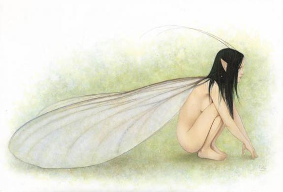 Fée accroupie - Erlé Ferronnière - Acrylique - 2037