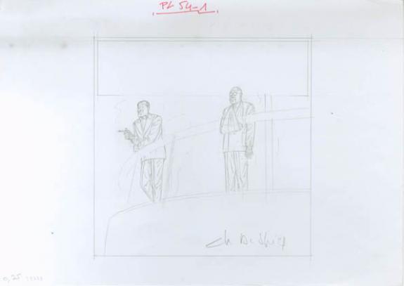 Crayonné case planche 54-1 - Chantal De Spiegeleer - Mine de plomb sur papier - 1941