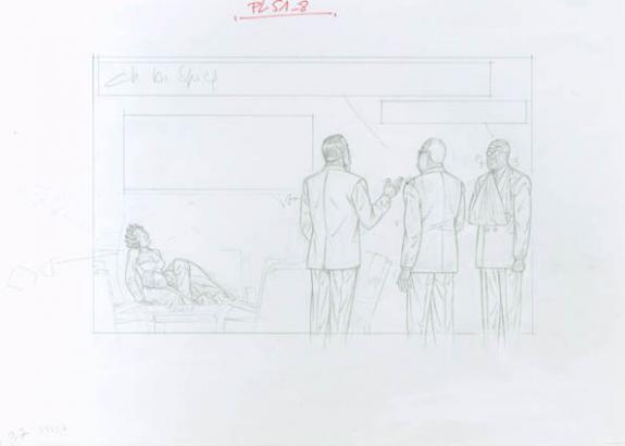 Crayonné case planche 51-8 - Chantal De Spiegeleer - Mine de plomb sur papier - 1942