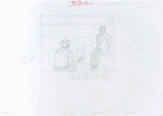 Crayonné case planche 52-2 - Chantal De Spiegeleer - Mine de plomb sur papier - 1943