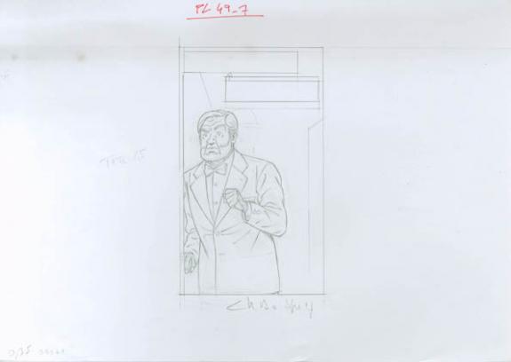 Crayonné case planche 49-7 - Chantal De Spiegeleer - Mine de plomb sur papier - 1944