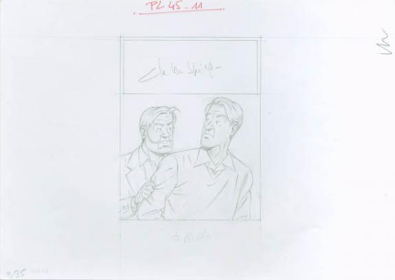 Crayonné case planche 45-11 - Chantal De Spiegeleer - Mine de plomb sur papier - 1956