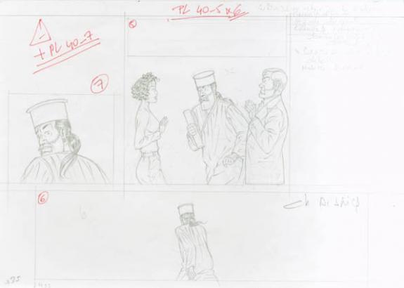 Crayonné case planche 40-5-6 - Chantal De Spiegeleer - Mine de plomb sur papier - 1967