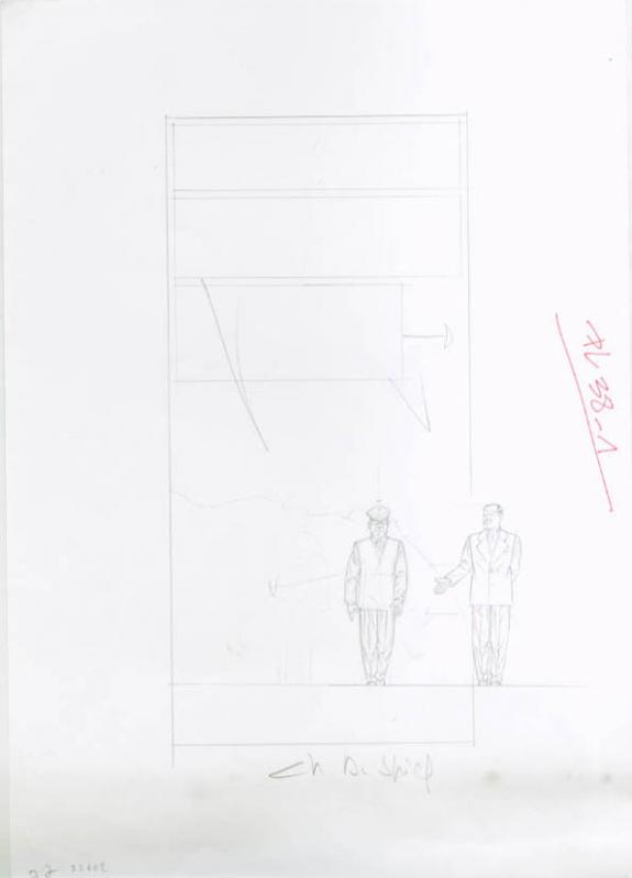 Crayonné case planche 38-1 - Chantal De Spiegeleer - Mine de plomb sur papier - 1974