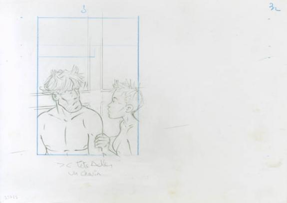 Crayonné 32 - René Sterne - Mine de plomb sur papier - 1987