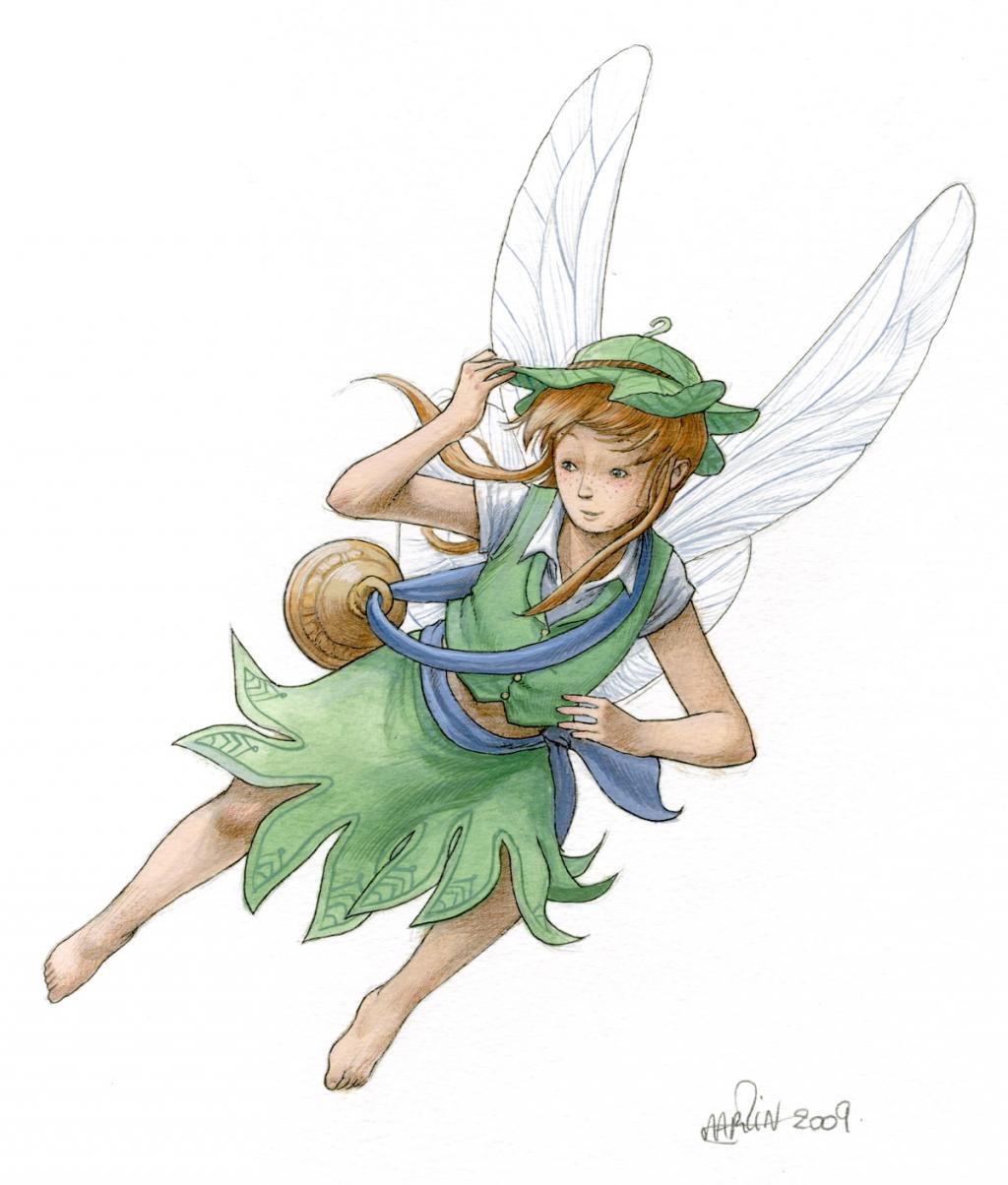 (fantastique) Clochette - Martin Maniez - Encre de couleur sur papier - 2090