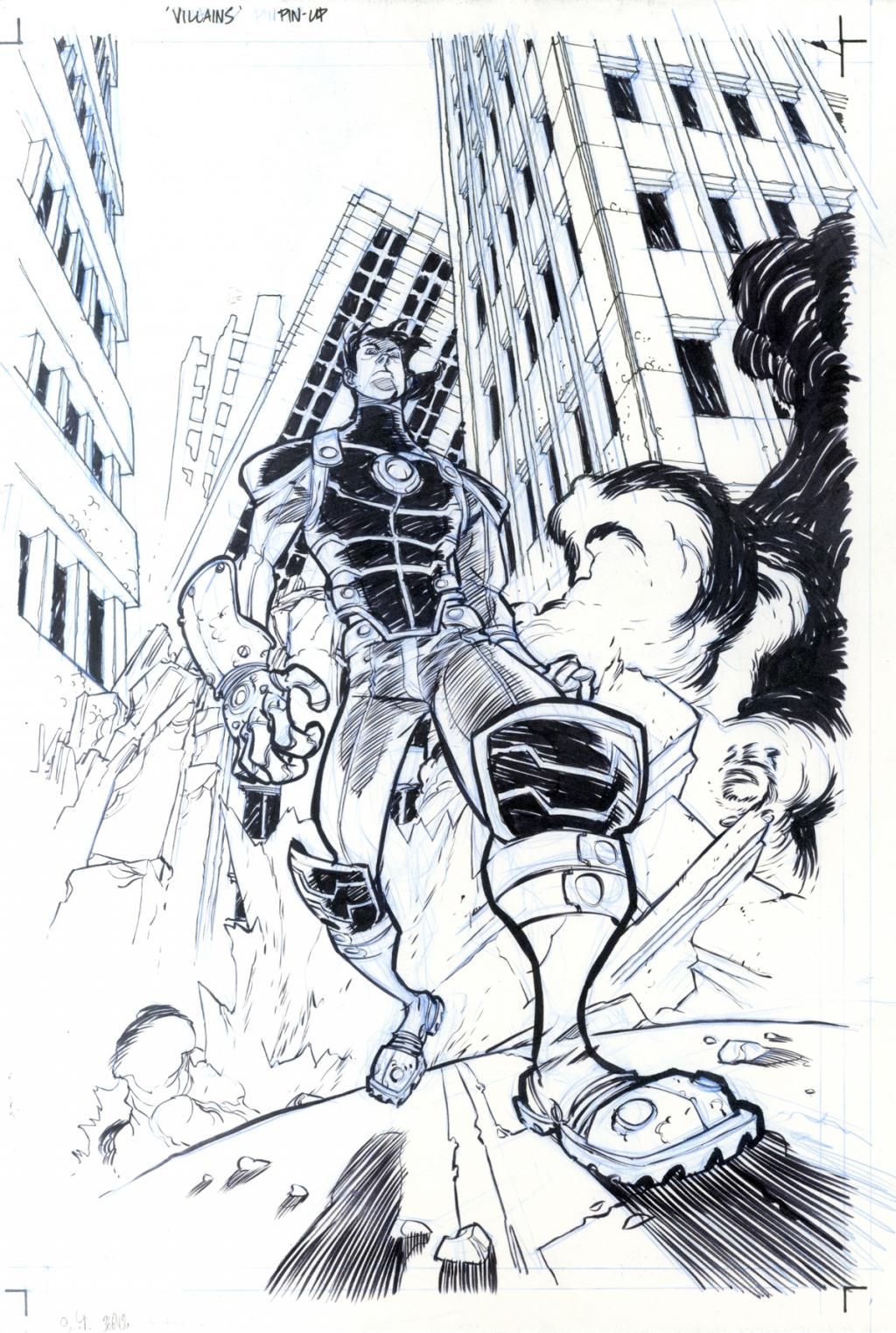 Iron Villains - Eric Canete - Feutre et crayon bleu - 2125