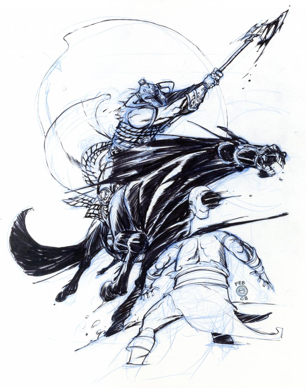 Death Dealer - Eric Canete - Feutre et crayon bleu - 2128