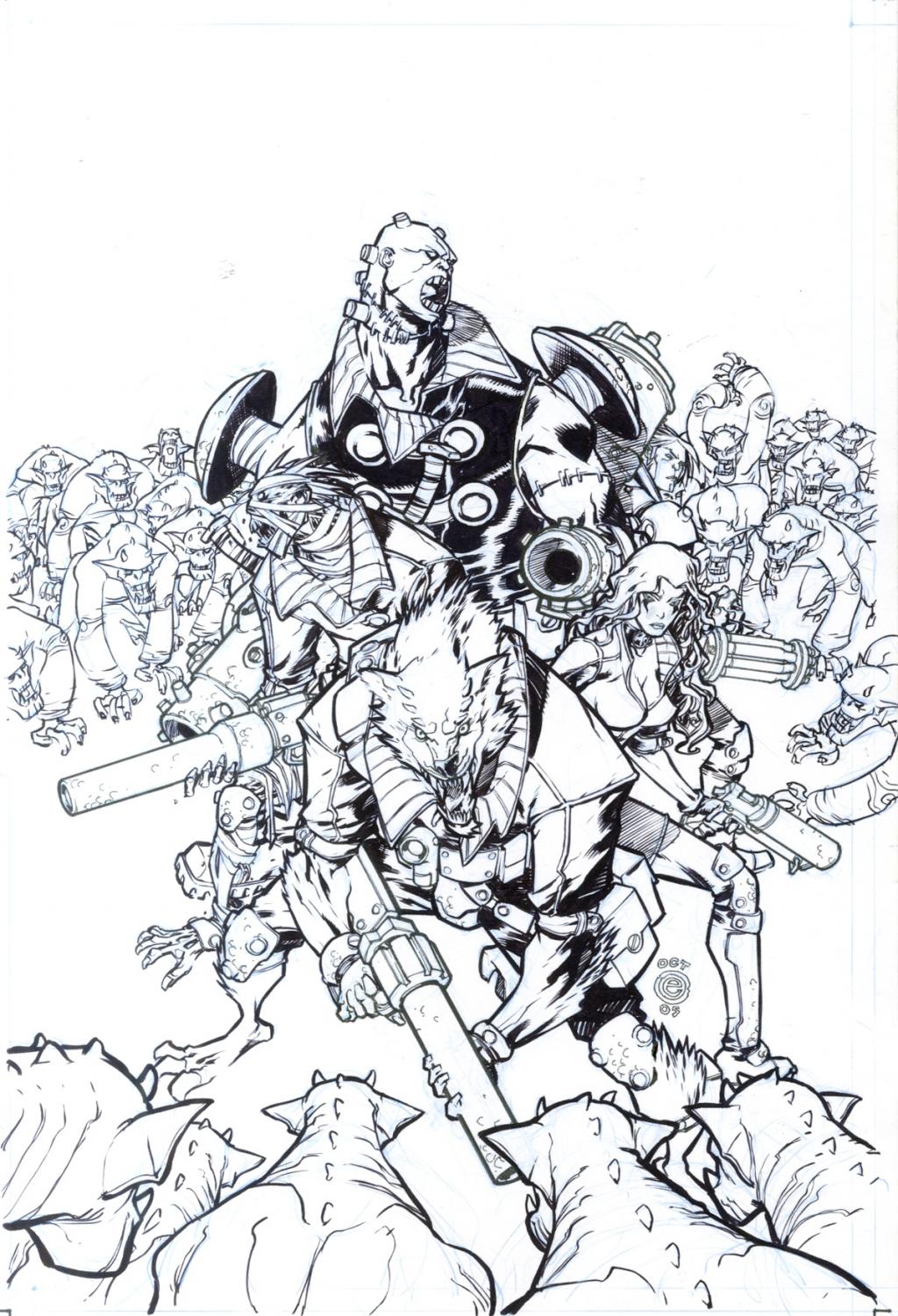 Howling commandos 4 - Eric Canete - Feutre et crayon bleu - 2115