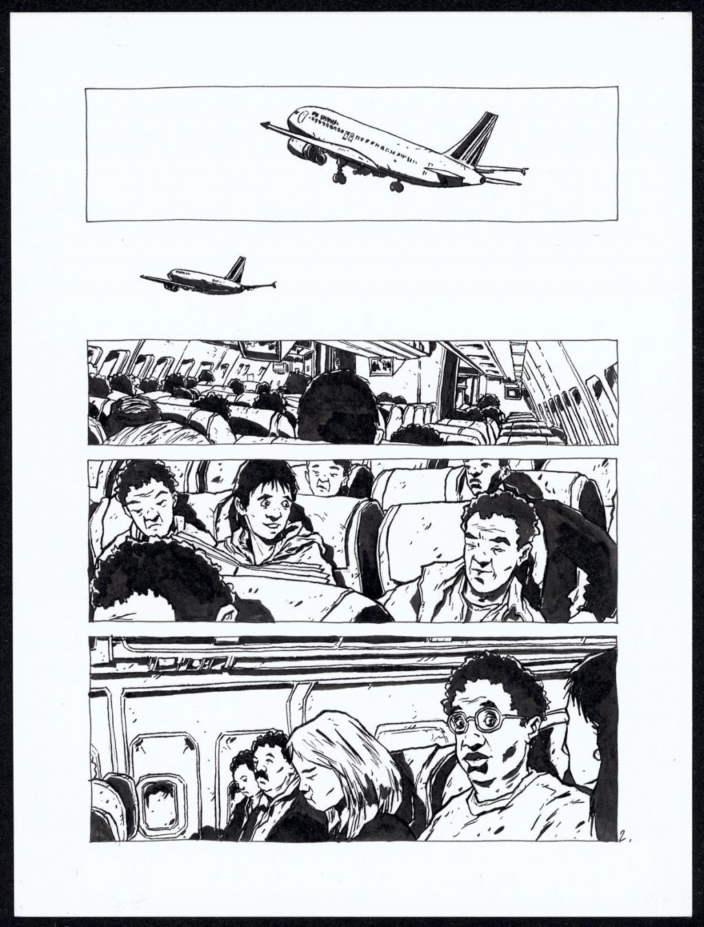 Histoire courte : avion - Christophe Chabouté - Encre de Chine - 2147