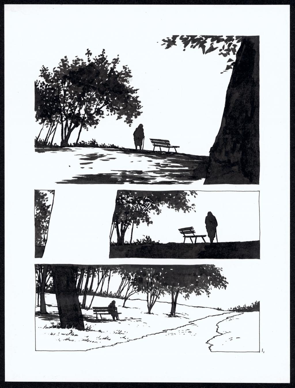 Histoire courte : jogging - Christophe Chabouté - Encre de Chine - 2154