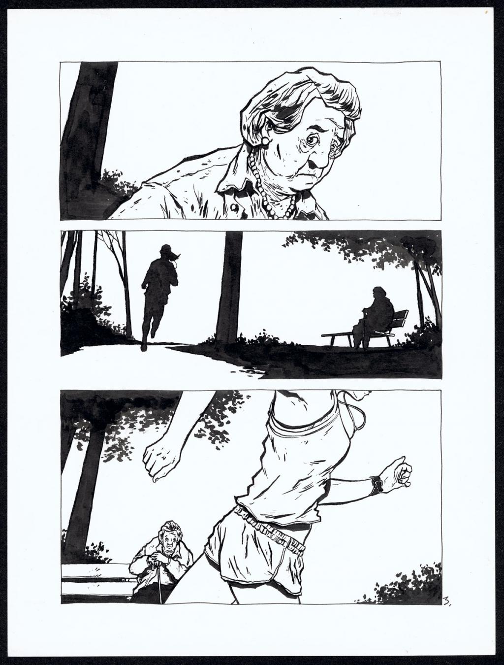 Histoire courte : jogging - Christophe Chabouté - Encre de Chine - 2156