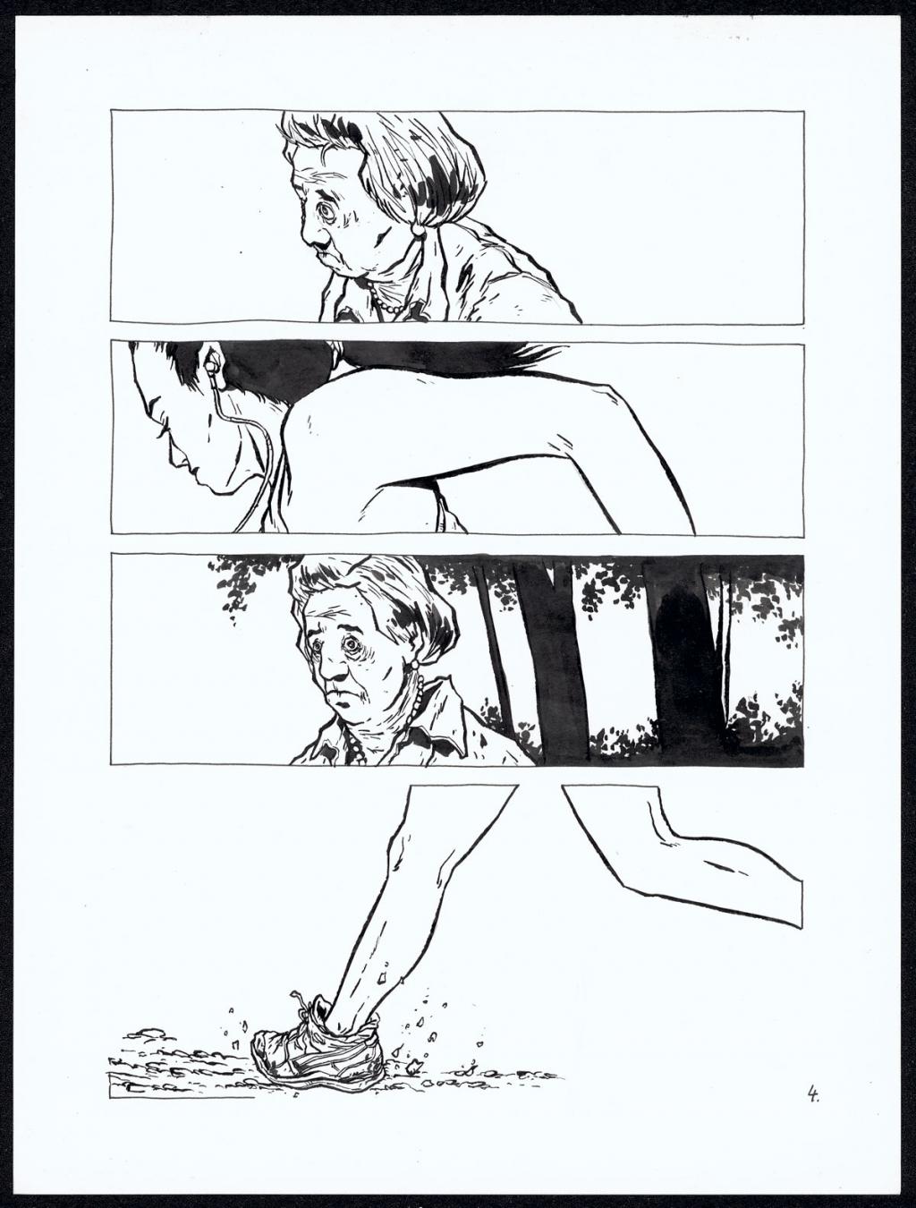 Histoire courte : jogging - Christophe Chabouté - Encre de Chine - 2157