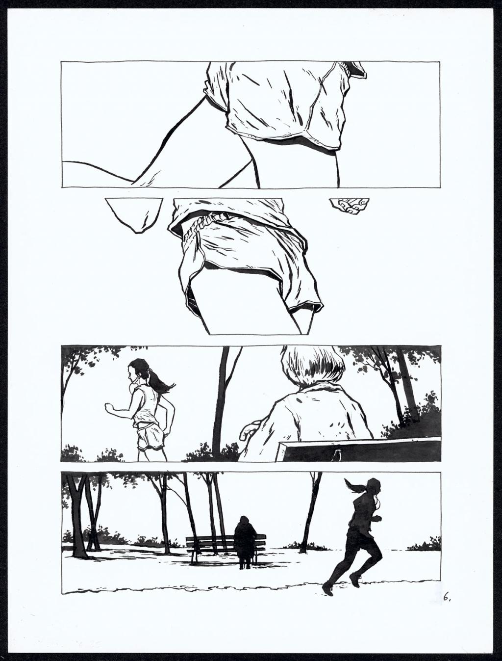 Histoire courte : jogging - Christophe Chabouté - Encre de Chine - 2158