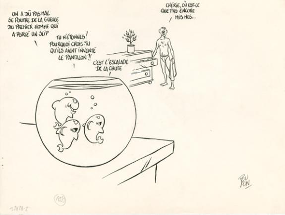 Slip - Nicolas Poupon - Encre de Chine, encre de couleur et crayon - 2184