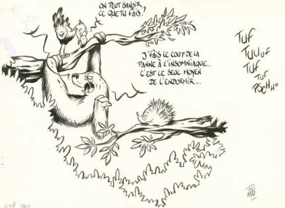 Insomniaque - Nicolas Poupon - Encre de Chine et mine de plomb sur papier - 2193