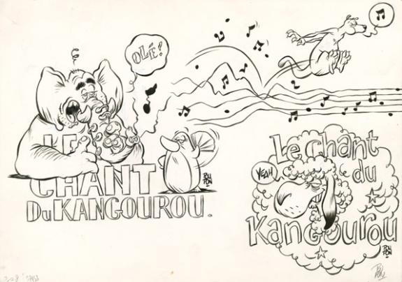 Chant du kangourou - Nicolas Poupon - Encre de Chine et mine de plomb sur papier - 2194