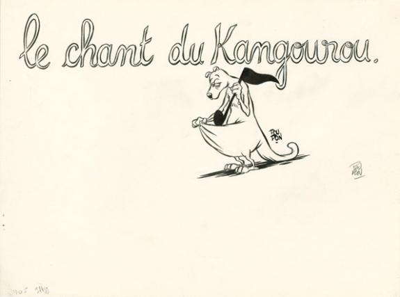 Chant du kangourou - Nicolas Poupon - Encre de Chine et mine de plomb sur papier - 2195