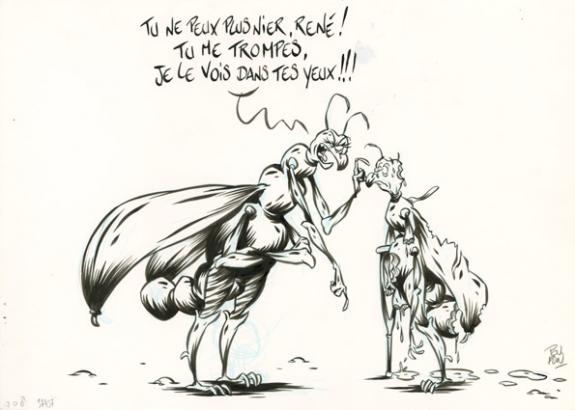 Tromper - Nicolas Poupon - Encre de Chine et mine de plomb sur papier - 2198