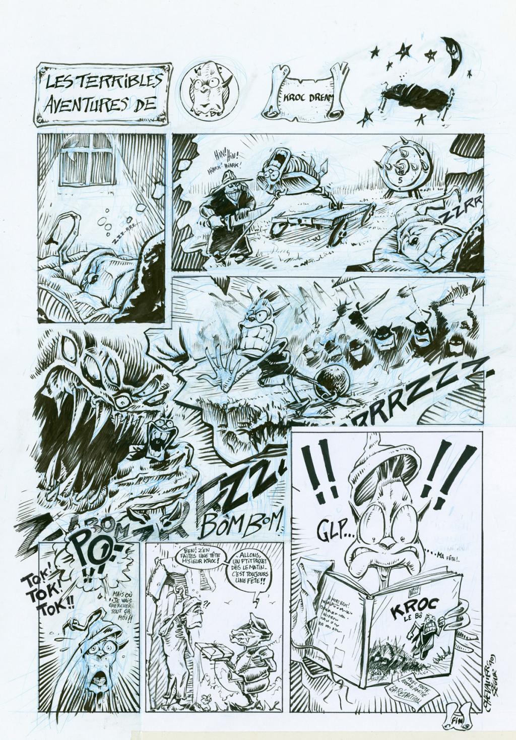 Kroc dream, strip du bas collé - Thierry Ségur - Encre de Chine - 2387