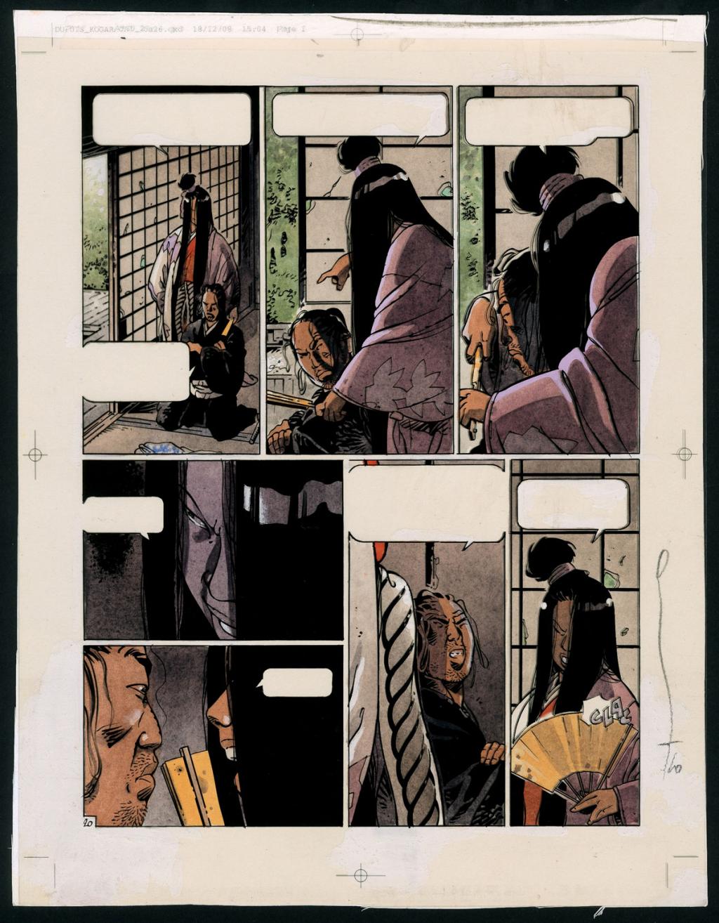 Edité en 2010, planche originale n°20 accompagnée du bleu - Dim. support 33,5x44,2 cm - Marc Michetz - Encre de Chine - 3820