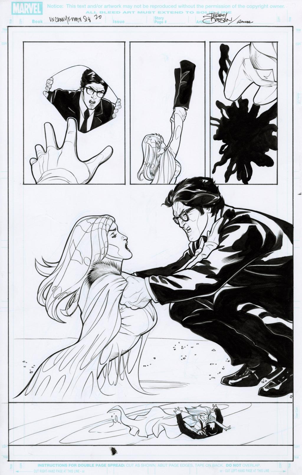 double page 19 et 20 de l'issue #518  -encrage Rachel Dodson - Terry Dodson - Encre de Chine sur papier - 2241