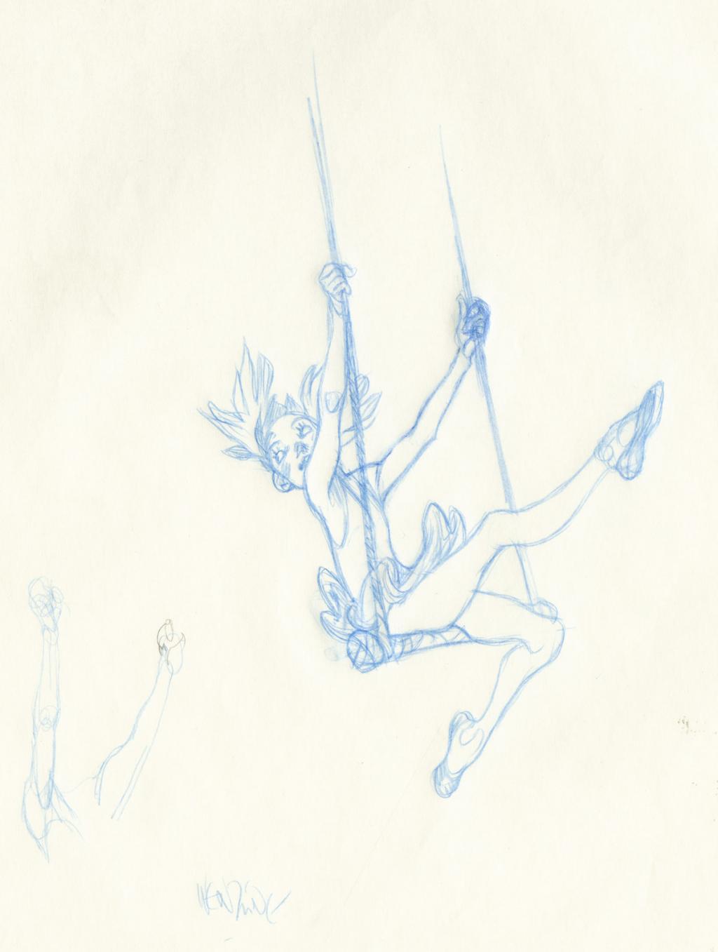 Trapéziste - Claire Wendling - Crayon de couleur sur papier - 2991