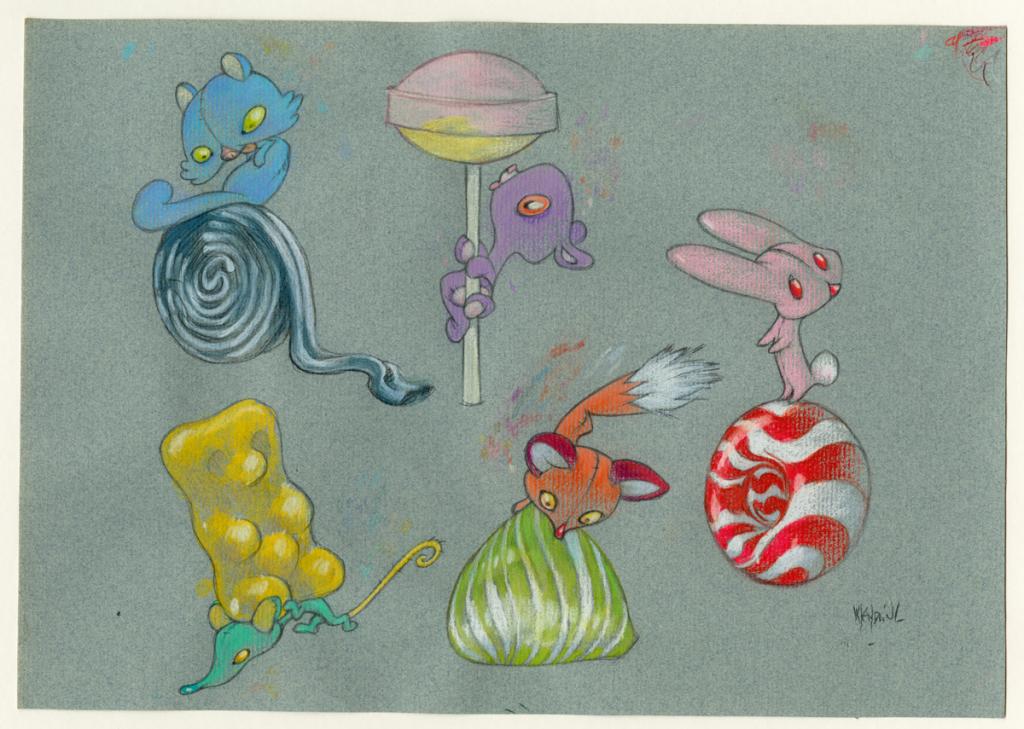 Gourmandises - Claire Wendling - Pastel mine de plomb , crayon de couleur sur une c - 2992