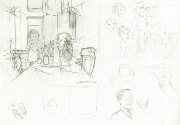 Moment créatif - Jordi Lafebre - Mine de plomb sur papier - 2244