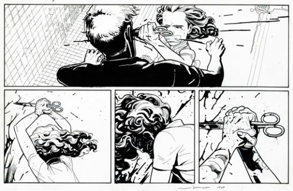 double strip inédit pour la planche 27 - Marcial Toledano - Encre de Chine sur papier - 2269