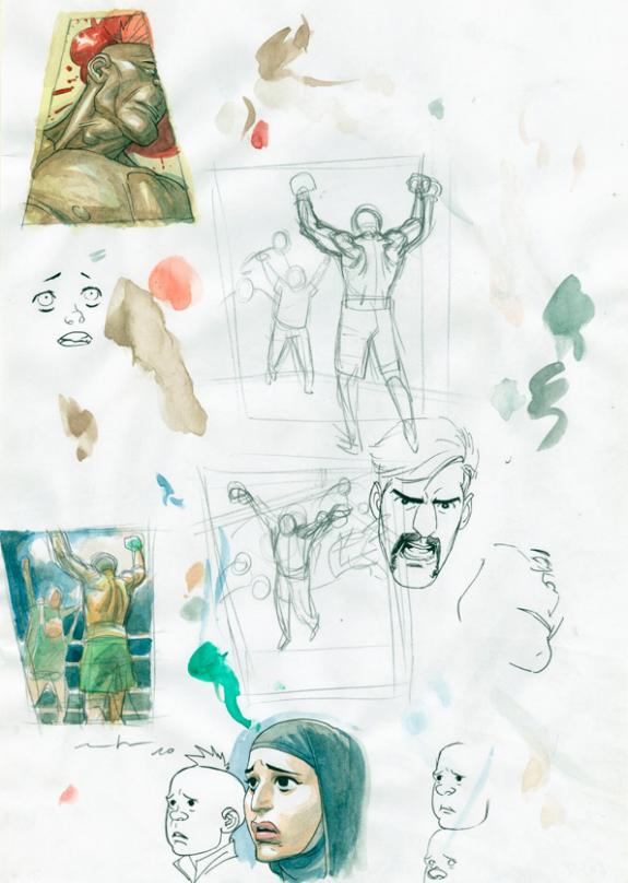 recherches - Marcial Toledano - Aquarelle et mine de plomb sur papier - 2275