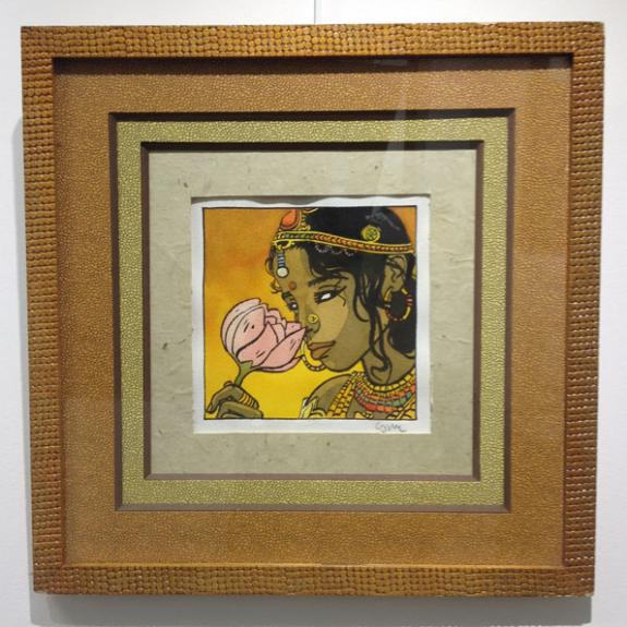 L'épouse de bouddah - 2005 - illustration originale sans cadre - Bernard Cosey - India ink et aquarelle - 2385