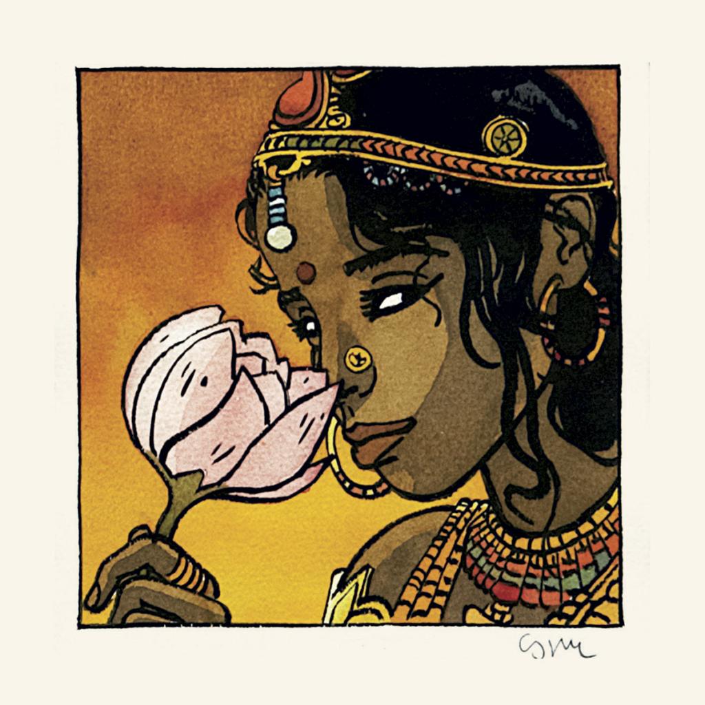 L'épouse de bouddah - 2005 - illustration originale sans cadre - Bernard Cosey - India ink et aquarelle - 2385