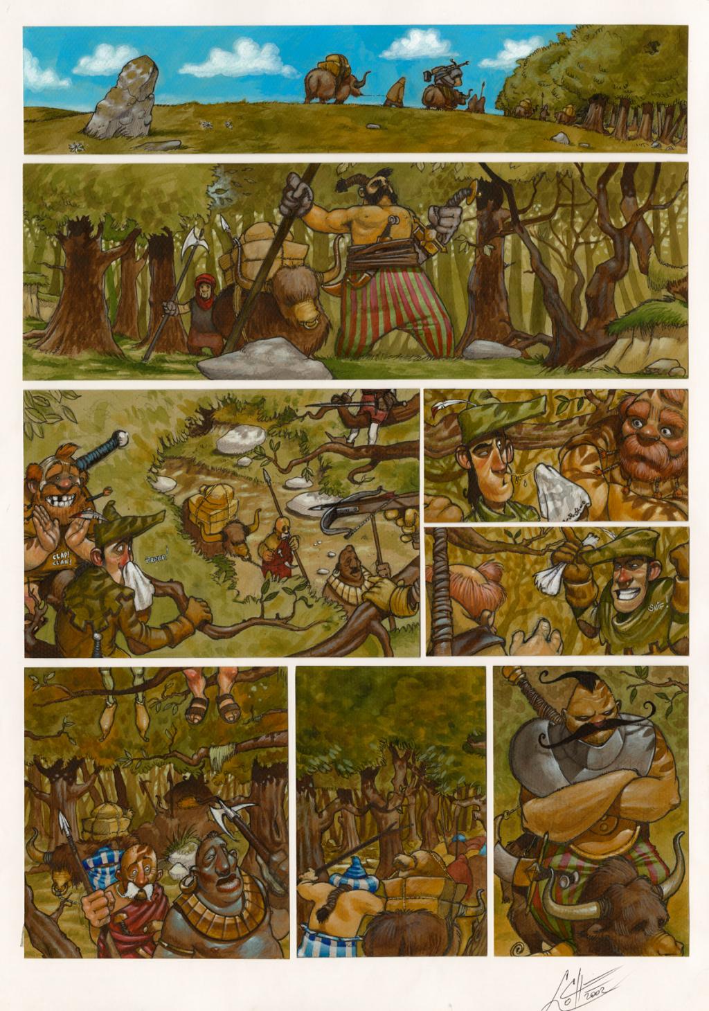 Planche 10 - John Simon Loche - Encre de Chine et encre de couleur sur papier - 2299