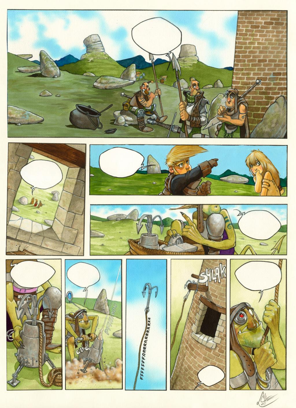 Planche 8 - John Simon Loche - Encre de Chine et encre de couleur sur papier - 2300