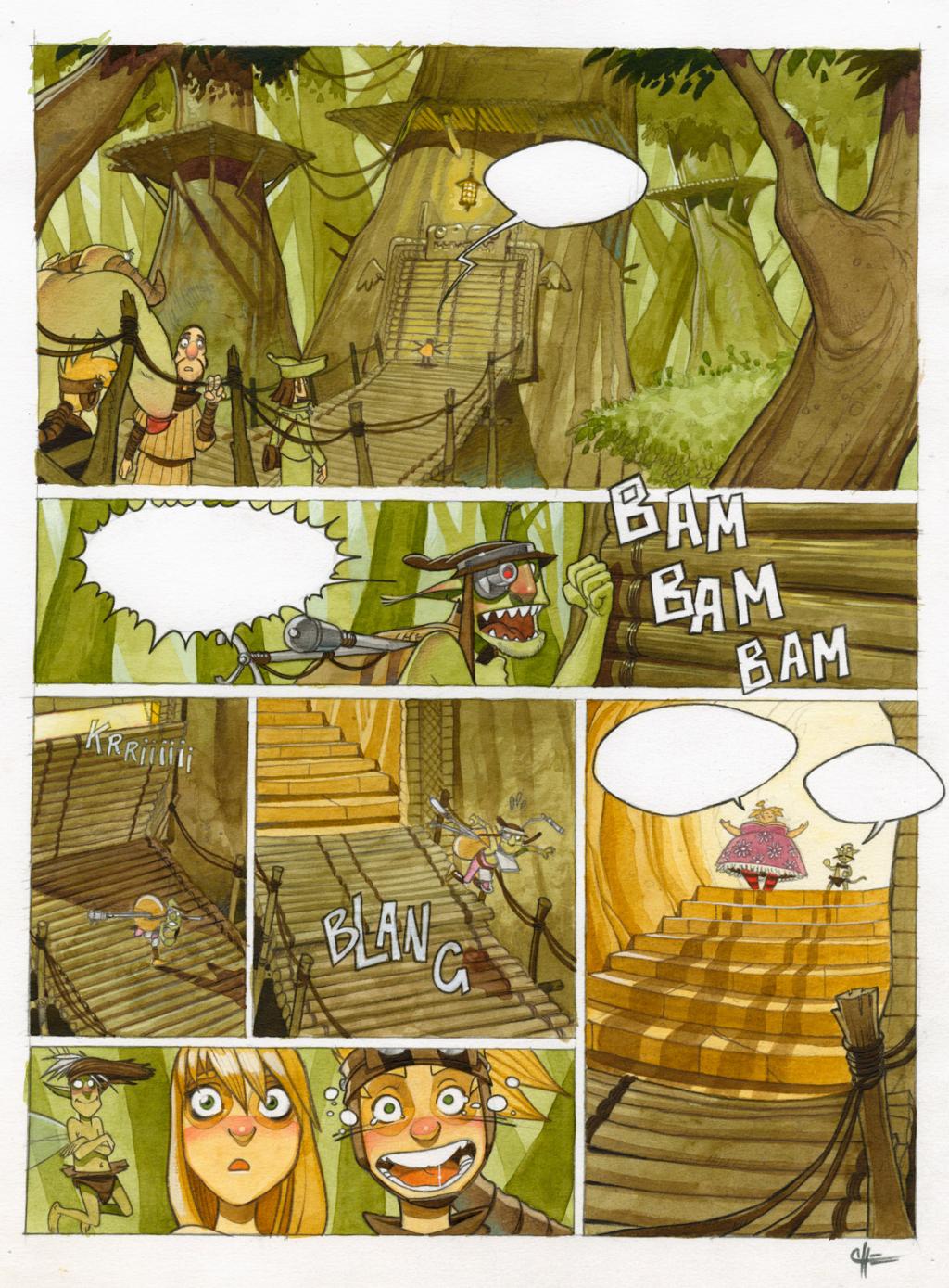 Planche - John Simon Loche - Encre de Chine et encre de couleur sur papier - 2307