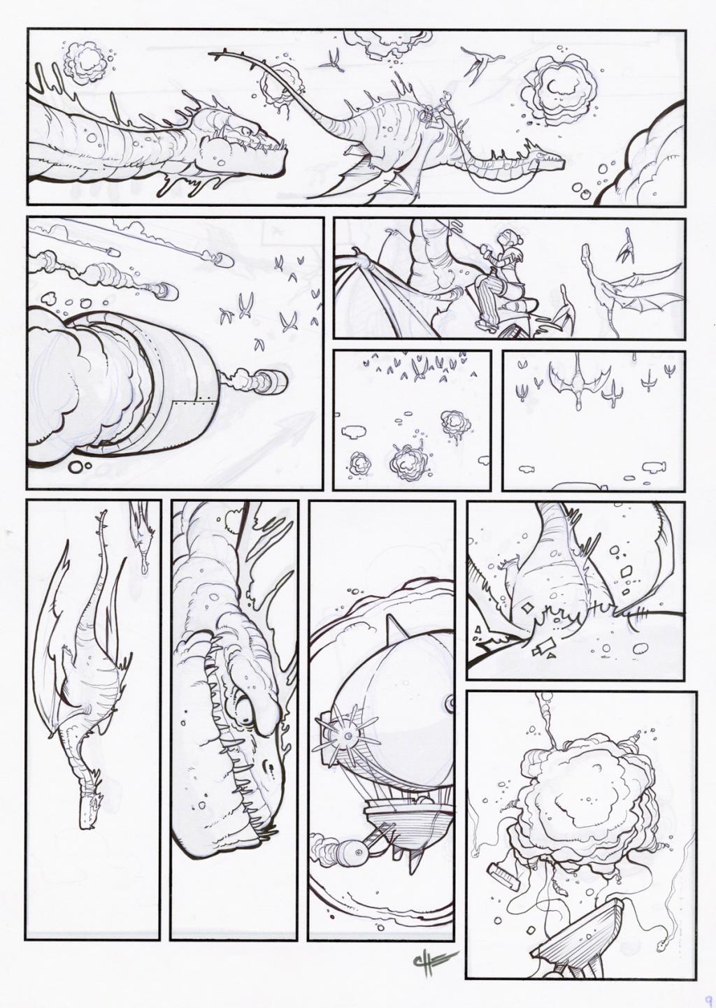 Planche 9 encrée - John Simon Loche - Encre de Chine sur papier - 2316