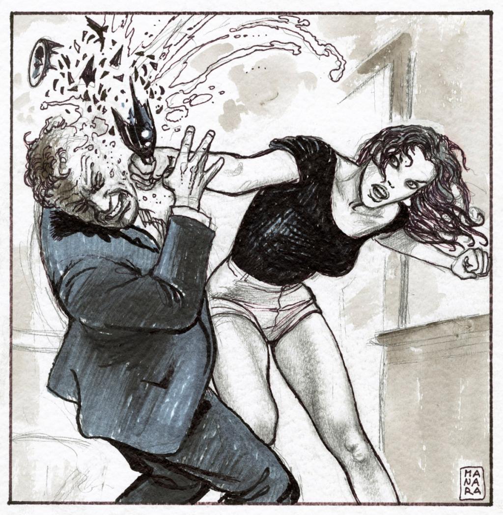 Illustration originale - Milo Manara - Mine plomb, feutre et lavis - 2539