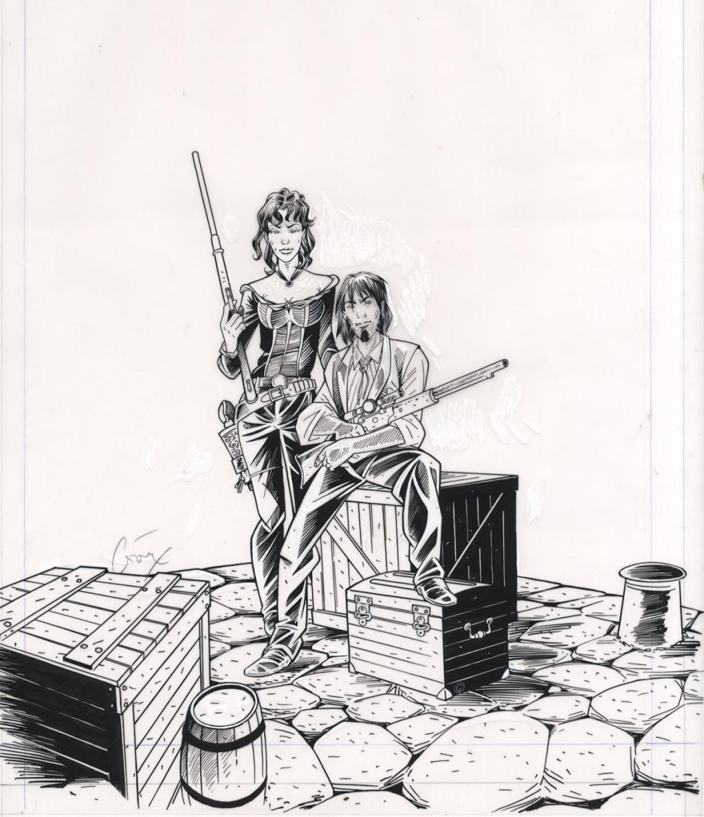 Encré sur calque projet de couverture - Thierry Gioux - Encre de Chine et gouache - 2330