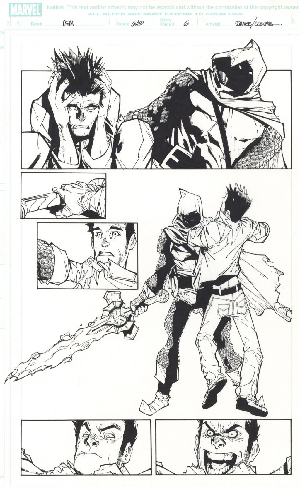 Issue #649 page 6 - Humberto Ramos - Feutre et encre de Chine sur papier - 2391