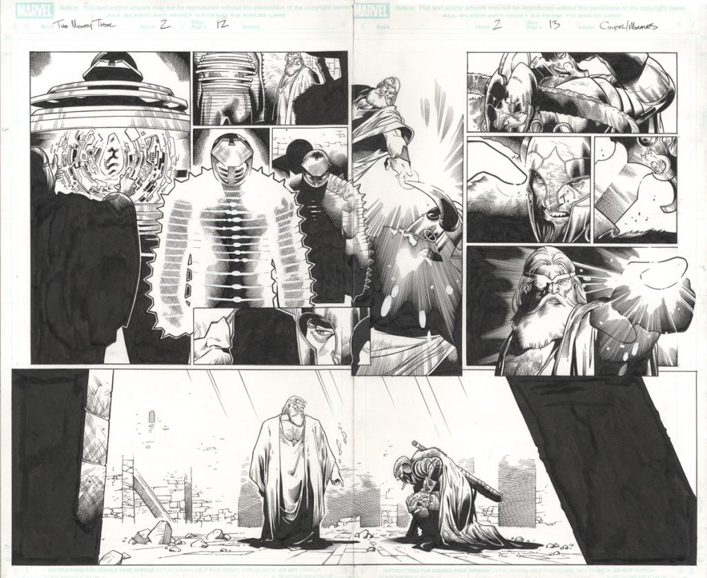 Issue #2 double page 12 et 13 - Olivier Coipel - Encre de Chine - 2359