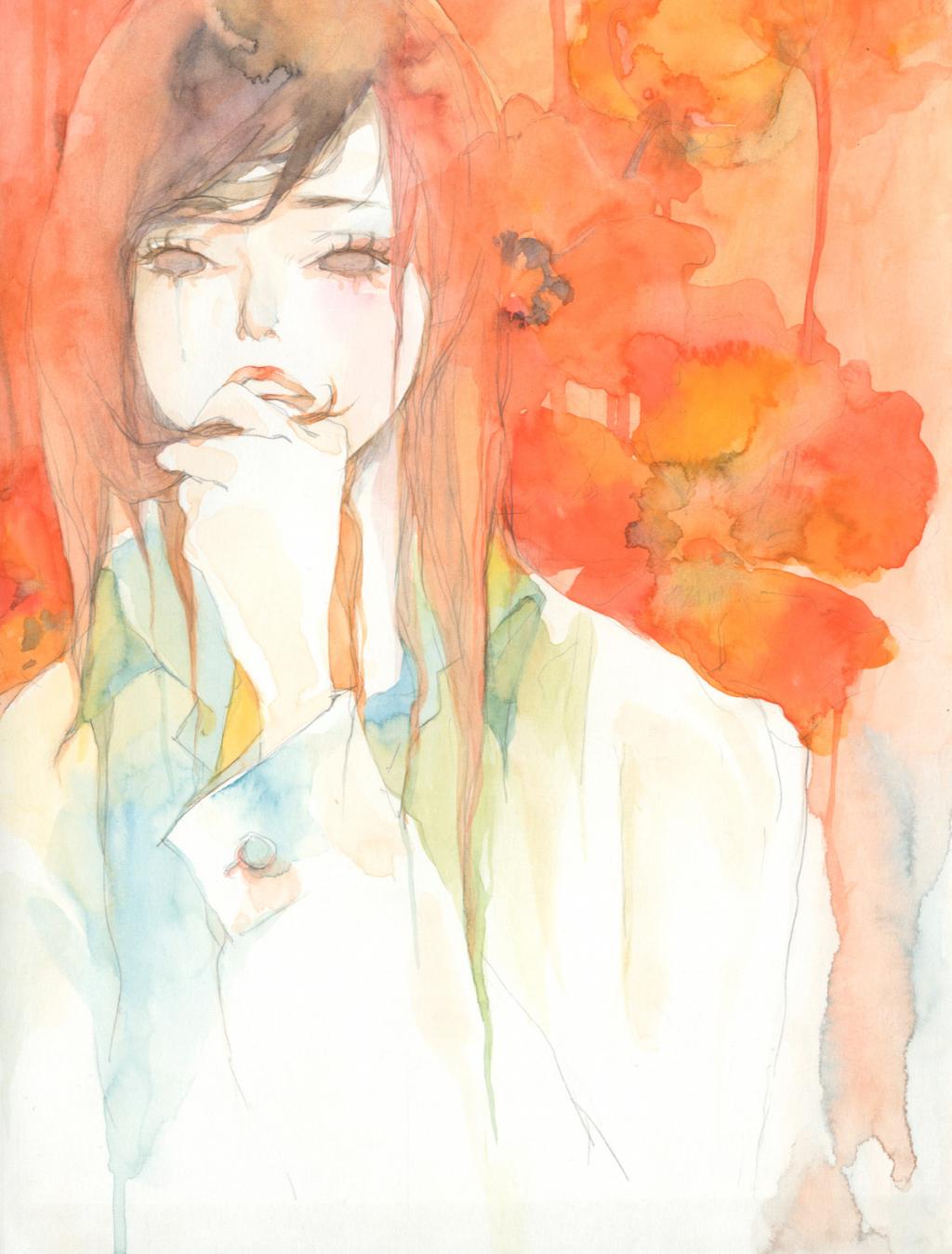 Illustration originale - portrait - Mimi - Aquarelle sur papier - 2429