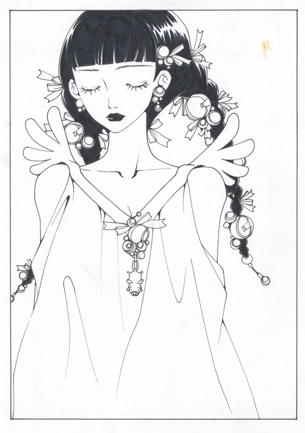 Illustration originale - Femme - Mimi - Encre de Chine - 2440