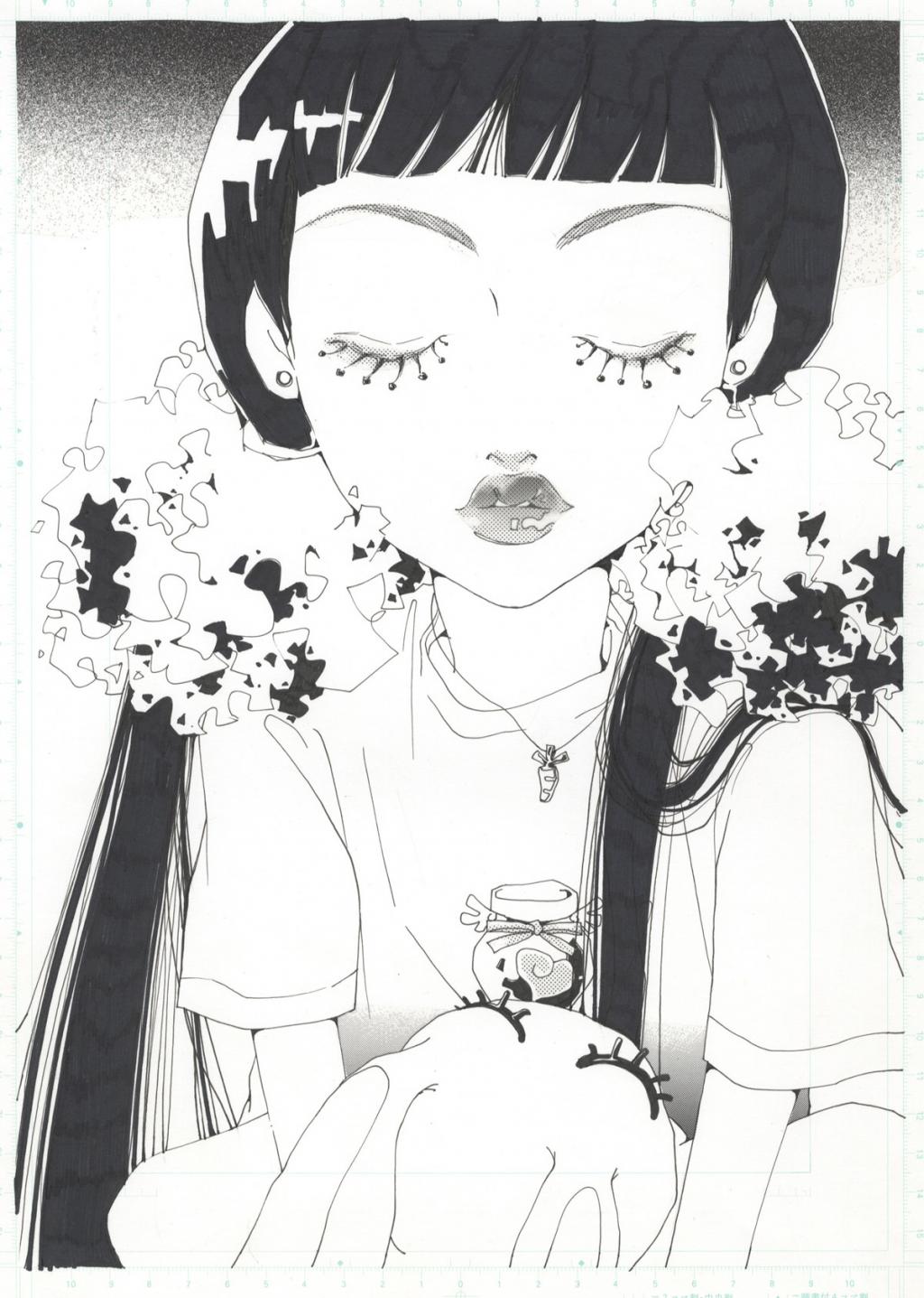 Illustration originale - Fille - Mimi - Technique mixte sur papier - 2441