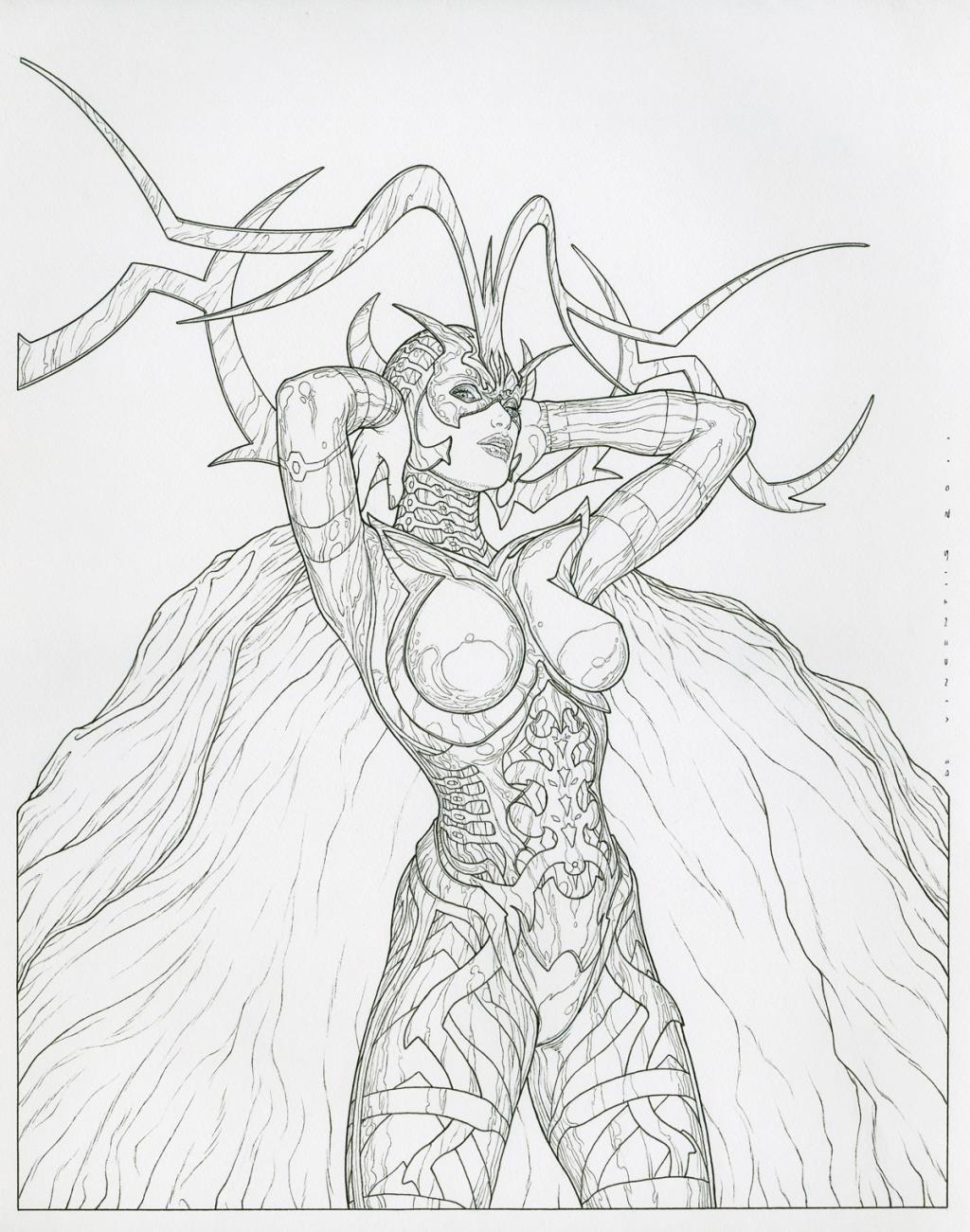 Illustration originale - Hela - Adriano De Vincentiis - Encre de Chine - 2399