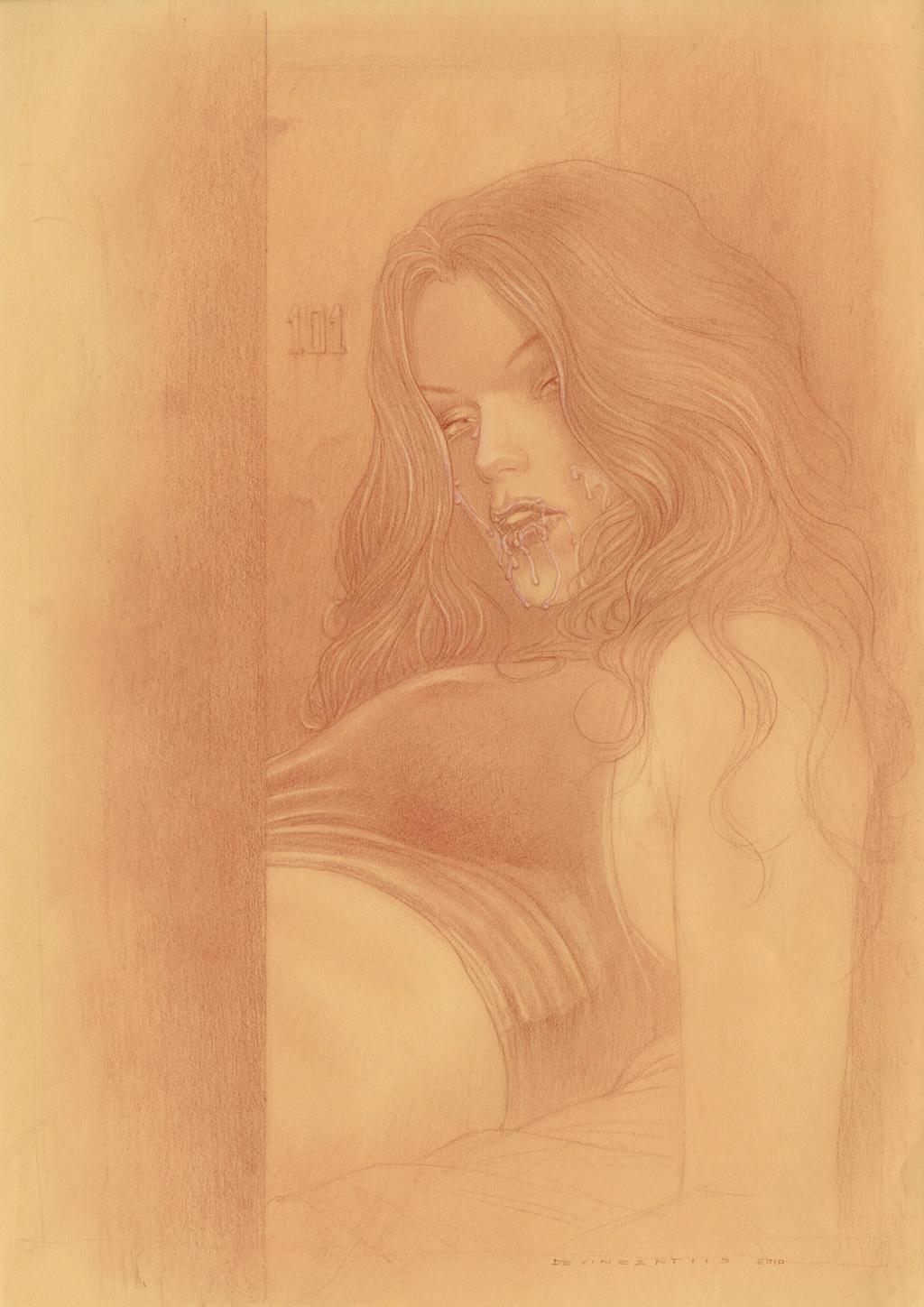 Illustration originale - Adriano De Vincentiis - Crayon de couleur sur papier - 2400