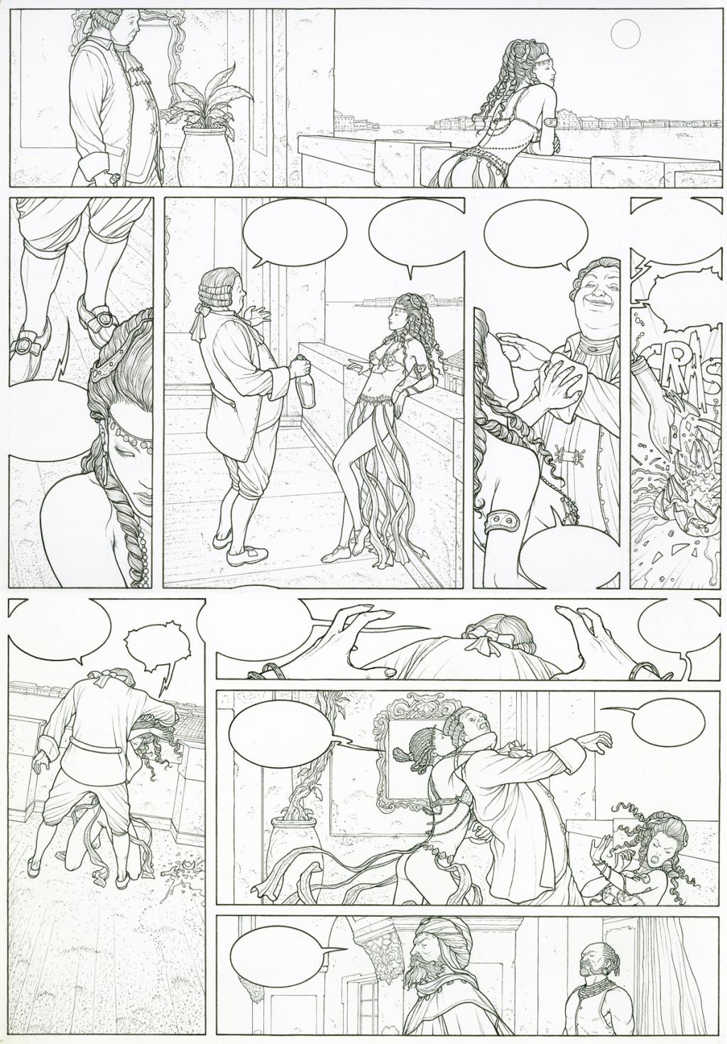 Planche originale - Adriano De Vincentiis - Encre de Chine - 2402