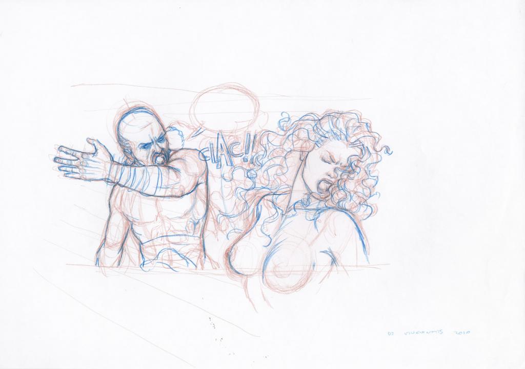 étude de case - Adriano De Vincentiis - Crayon de couleur sur papier - 2410