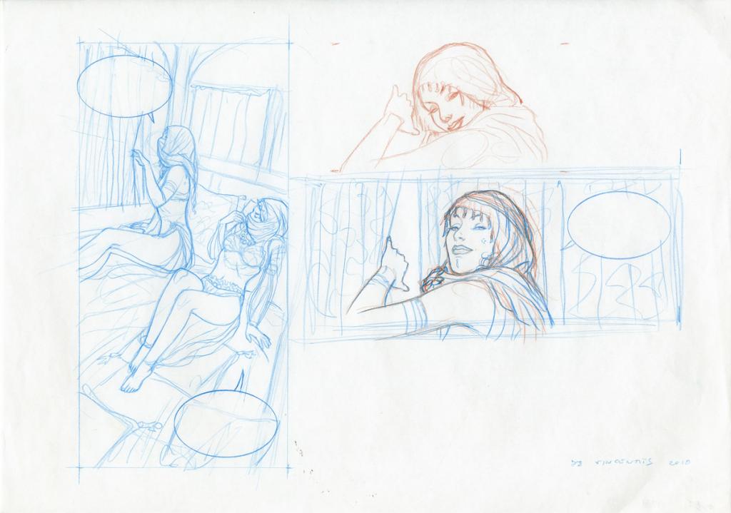 étude de case - Adriano De Vincentiis - Crayon de couleur sur papier - 2412